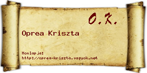 Oprea Kriszta névjegykártya